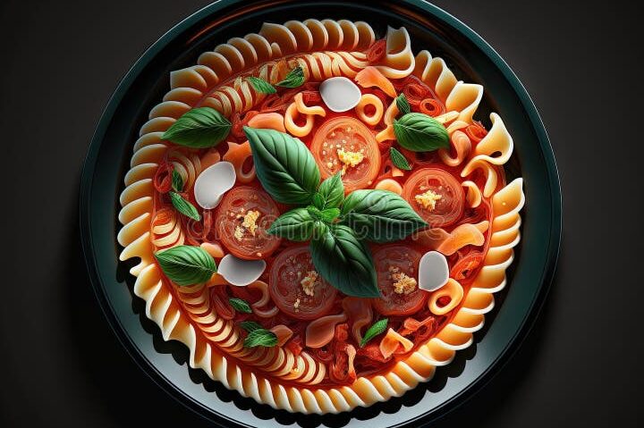 plato de pasta con tomate